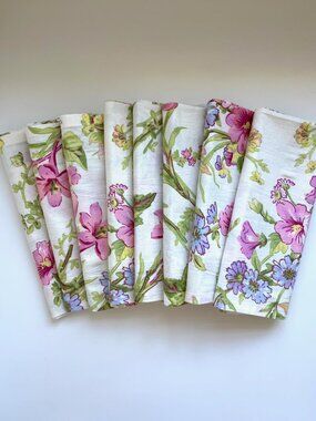 April Cornell Graceful Garden Cotton Napkins | Set of 8